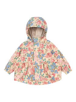 Konges Sløjd Kids' Rainy Palme Floral Waterproof Rain Jacket, Multi, Multi