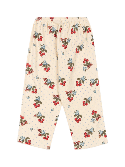 Konges Sløjd Kids' Chleo Berry Print Trousers, Cream/Multi - view 2, Cream/Multi