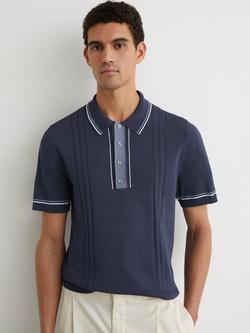 Reiss Rothwell Stripe Polo Shirt, Navy, Navy