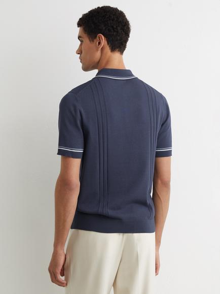 Reiss Rothwell Stripe Polo Shirt, Navy - view 2, Navy