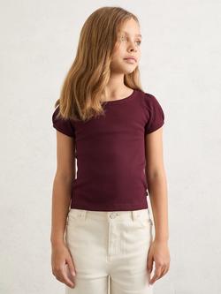 Reiss Kids' Gracie T-Shirt, Burgundy, Burgundy