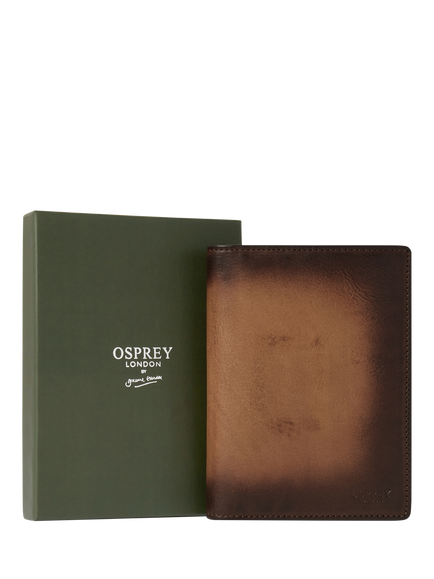 OSPREY LONDON Hand Burnished Passport Holder, Cognac - view 2, Cognac