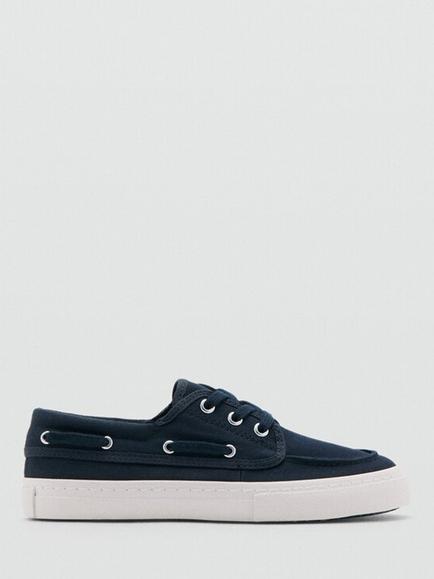 Mango Kids' Lace-Up Shoes, Blue, Blue