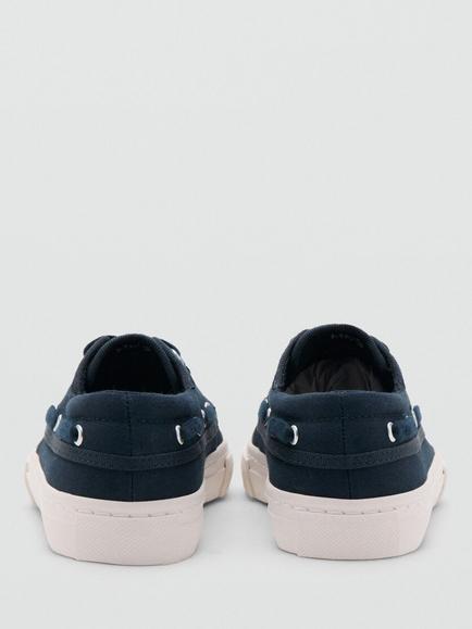 Mango Kids' Lace-Up Shoes, Blue - view 2, Blue