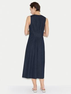Jigsaw Chambray Waistcoat Dress, Blue - view 2, Blue