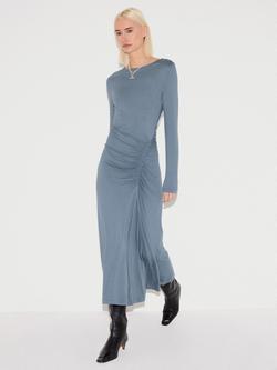 Jigsaw Cowl Neck Microcrepe Jersey Dress, Blue, Blue