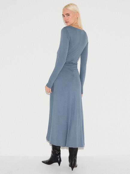 Jigsaw Cowl Neck Microcrepe Jersey Dress, Blue - view 2, Blue