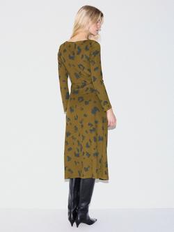 Jigsaw Ink Cloud Crinkle Knot Dress, Khaki/Ink - view 2, Khaki/Ink