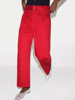 Jigsaw Turned Belted Horseshoe Jeans, Red, Red