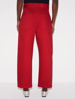 Jigsaw Turned Belted Horseshoe Jeans, Red - view 2, Red
