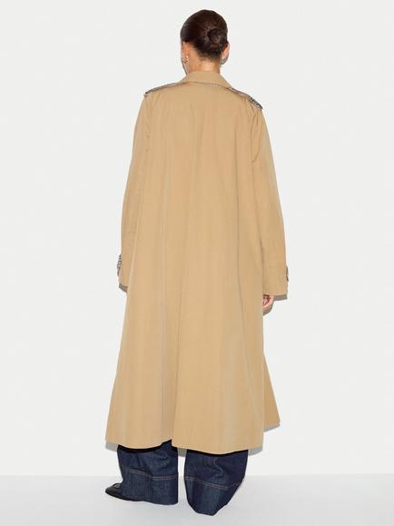 Jigsaw Naya Cotton A-line Trench Coat, Stone - view 2, Stone