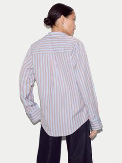 Jigsaw Relaxed Fit Cotton Stripe Long Sleeve Shirt, Multi - view 2, Multi