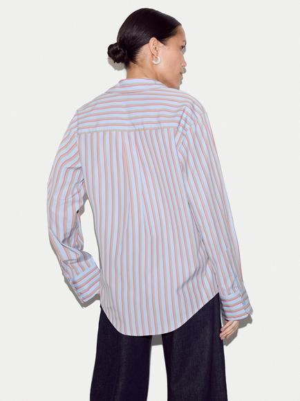 Jigsaw Relaxed Fit Cotton Stripe Long Sleeve Shirt, Multi - view 2, Multi