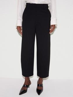 Jigsaw Ponte Barrel Leg Trousers, Black, Black