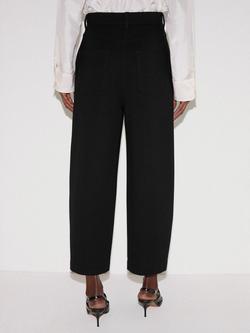 Jigsaw Ponte Barrel Leg Trousers, Black - view 2, Black