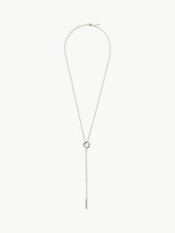 Jigsaw Adjustable Lariat Necklace, Silver, Silver
