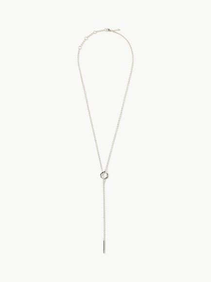 Jigsaw Adjustable Lariat Necklace, Silver, Silver