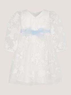 Monsoon Baby Beatrice Embroidered Long Sleeve Dress, White - view 2, White