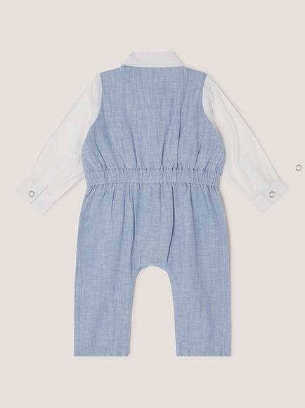 Monsoon Baby Arlo Occasion Romper - view 2, Blue