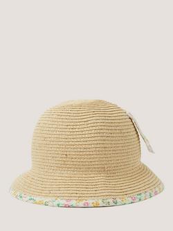 Monsoon Baby Bunny Straw Hat, Multi - view 2, Multi