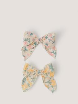 Monsoon Kids' Floral Bow Hair Clips, Pack of 2, Multi, Multi
