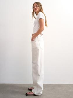 Topshop Cinch Detail Low Rise Denim Jeans, White - view 2, White