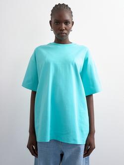 Topshop Crew Neck Oversized T-Shirt, Light Blue