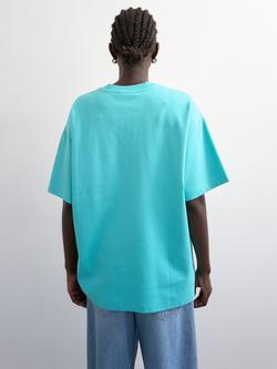 Topshop Crew Neck Oversized T-Shirt - view 2, Light Blue