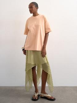 Topshop Crew Neck Oversized T-Shirt, Light Orange