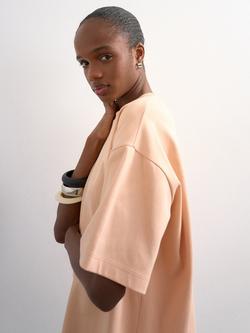 Topshop Crew Neck Oversized T-Shirt - view 2, Light Orange