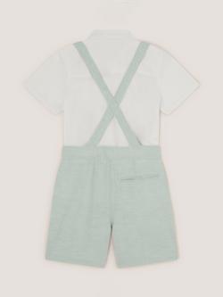 Monsoon Kids' Rowan Occasion Shirt, Bow Tie & Shorts Set, Sage - view 2, Sage