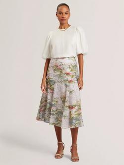 Ted Baker Layda Floral Print Midi Skirt, Multi, Multi