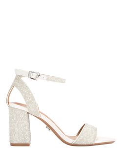 Carvela Kianni Embellished Block Heel Sandals, White, White