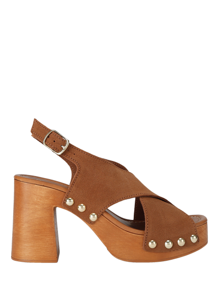 Carvela Lava Suede Block Heel Sandals, Tan, Tan