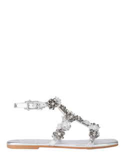 Carvela Organza Leather Embellished Strappy Sandals, Silver,, Silver