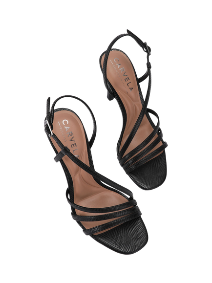Carvela Paparazza Stiletto Heel Strappy Sandals, Black - view 2, Black