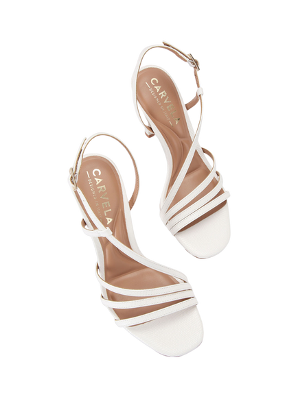 Carvela Paparazza Stiletto Heel Strappy Sandals, White - view 2, White