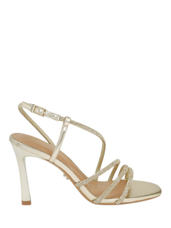 Carvela Paparazza Wide Fit Jewel Embellished Stiletto Heel Strappy Sandals, Gold