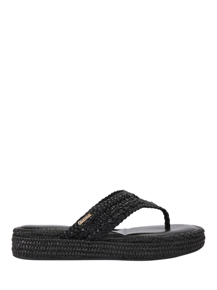 Carvela Portofino Woven T-Bar Sandals, Black, Black