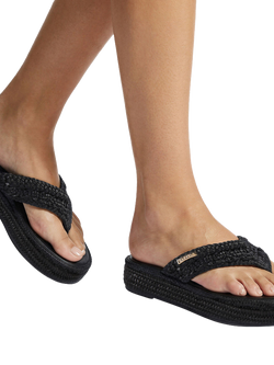 Carvela Portofino Woven T-Bar Sandals, Black - view 2, Black