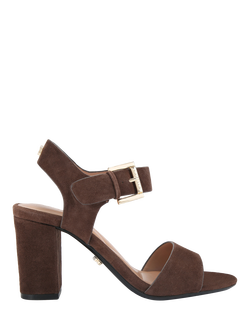 Carvela Sadie Block Heel Open Toe Sandals, Brown, Brown