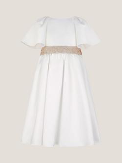 Monsoon Kids' Angelica Flutter Sleeve Midi Dress, White - view 2, White