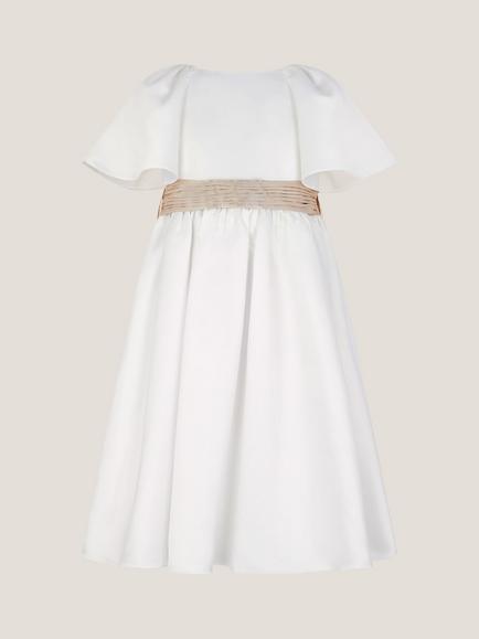 Monsoon Kids' Angelica Flutter Sleeve Midi Dress, White - view 2, White
