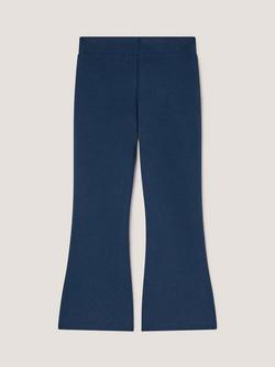 Monsoon Kids' Sequin Bow Flared Leggings, Navy - view 2, Navy