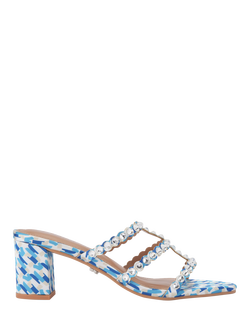 Carvela Confetti Block Heel Embellished Sandals, Blue, Blue