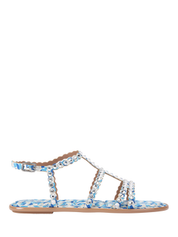 Carvela Confetti Embellished Strappy Sandals, Blue Mid, Blue Mid