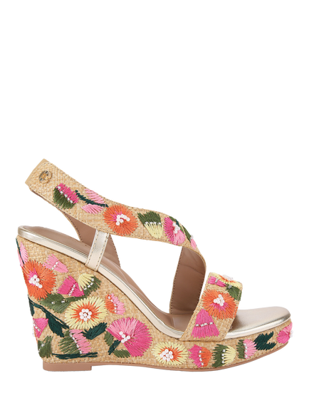 Carvela Gala Wedge Embroidered Wedge Heel Espadrilles, Multi, Multi