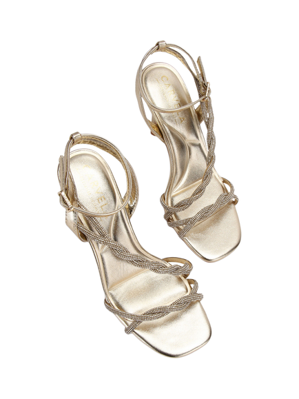 Carvela Loopi Embellished Stiletto Heel Sandals - view 2, Gold