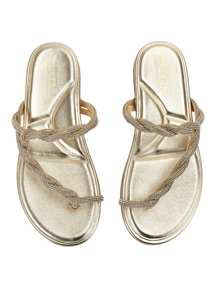 Carvela Loopi Toe Post Sandals - view 2, Gold