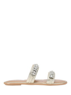 Carvela Lusso Embellished Footbed Sandals, Gold, Gold